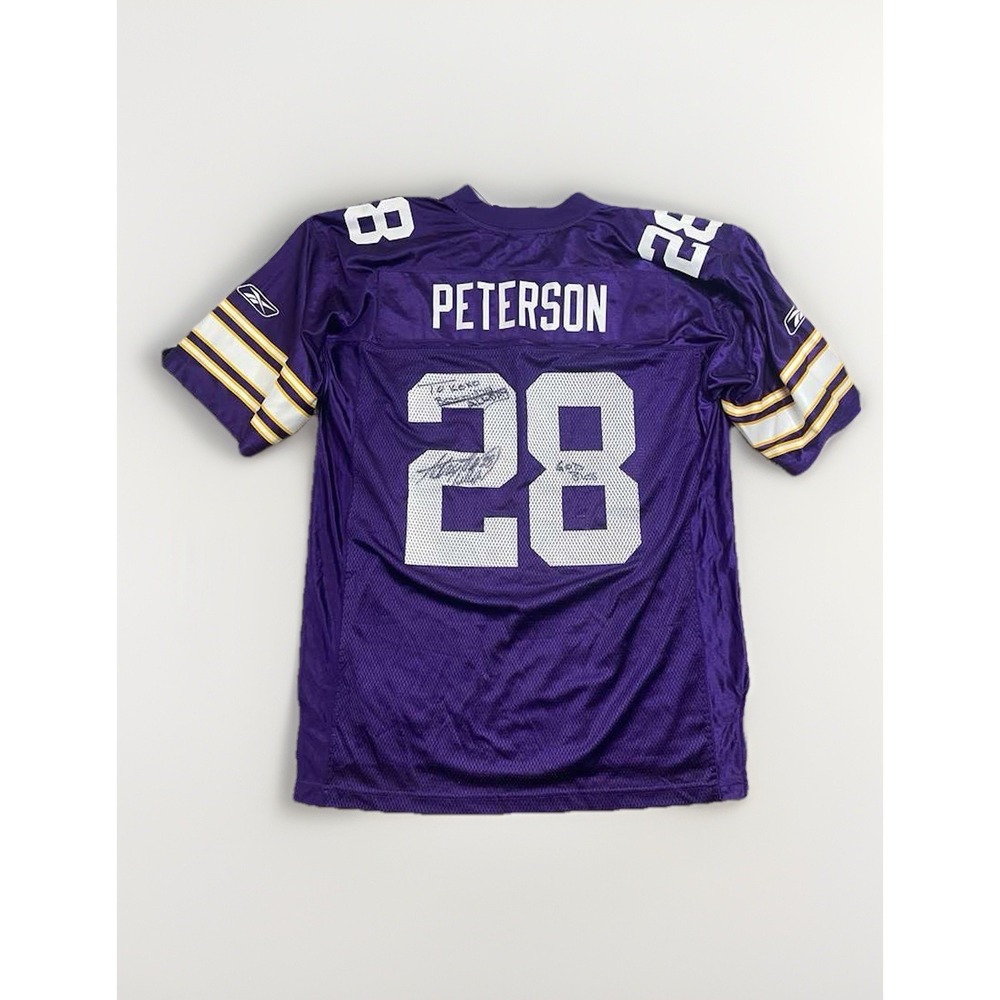 Authentic Minnesota Vikings Adrian Peterson Autographed Reebok Jersey Size L
